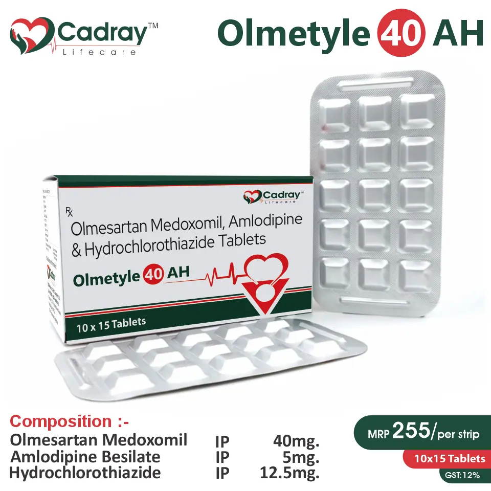 Olmesartan 40mg + Amlodipine 5mg + HCTZ 12.5mg | Hypertension Segment | Best Price for PCD Pharma Franchise